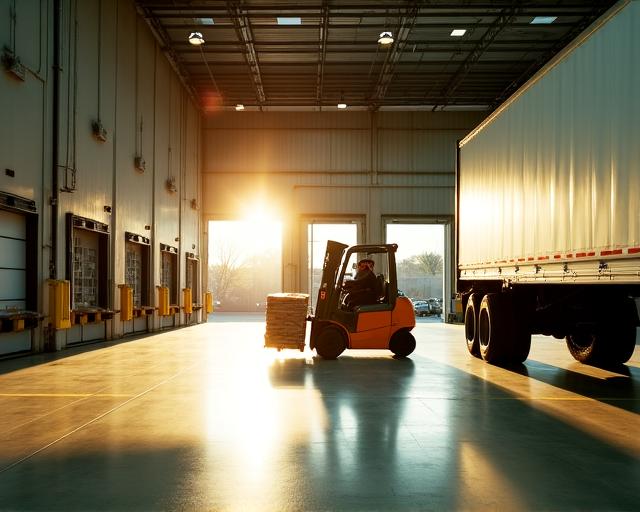 Interior shot of busy cross-docking facility